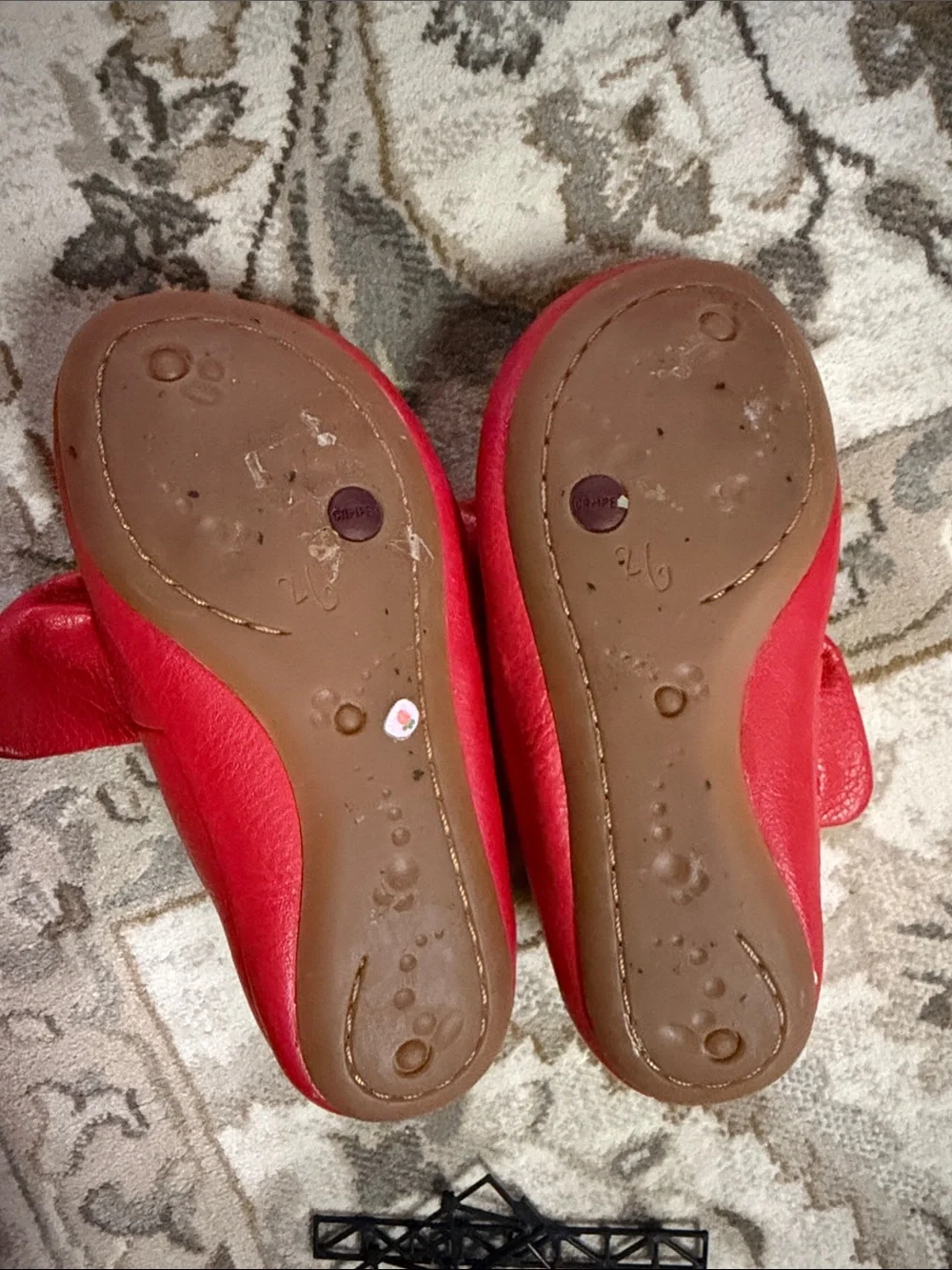Camper Girls' Red Bow Ballet Flats